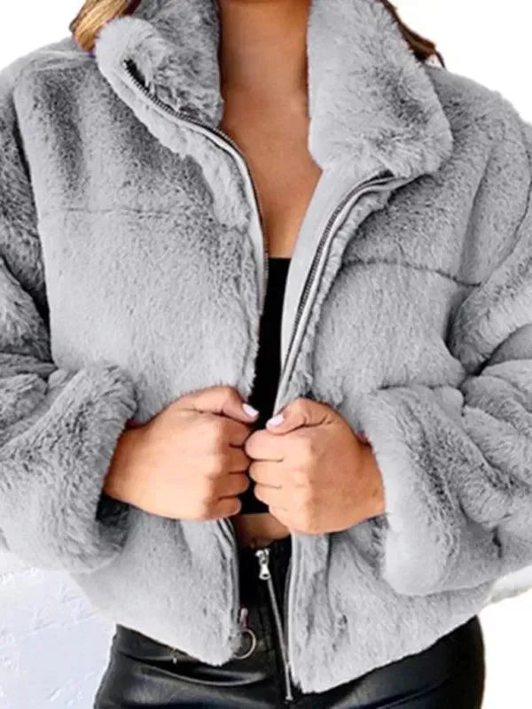 Stilla | Komfortabel Løs Dame Crop Fleece Jakke