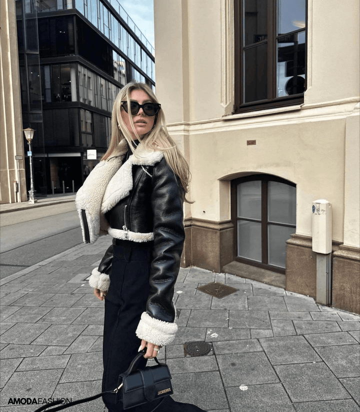 Stilla | Kort Teddyjakke Af Læder