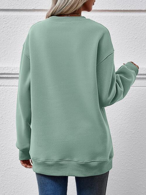 Stilla | Rund Hals Droppet Skulder Sweatshirt