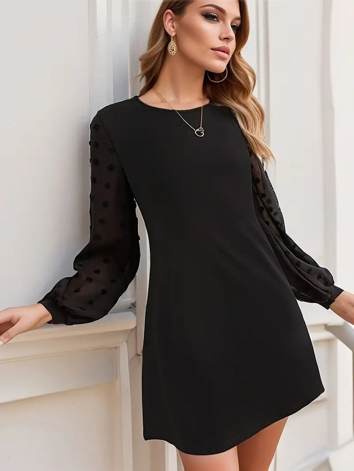 Stilla | Bluse Med Lange Ærmer Og Tekstur Elegant Rund Halsudskæring