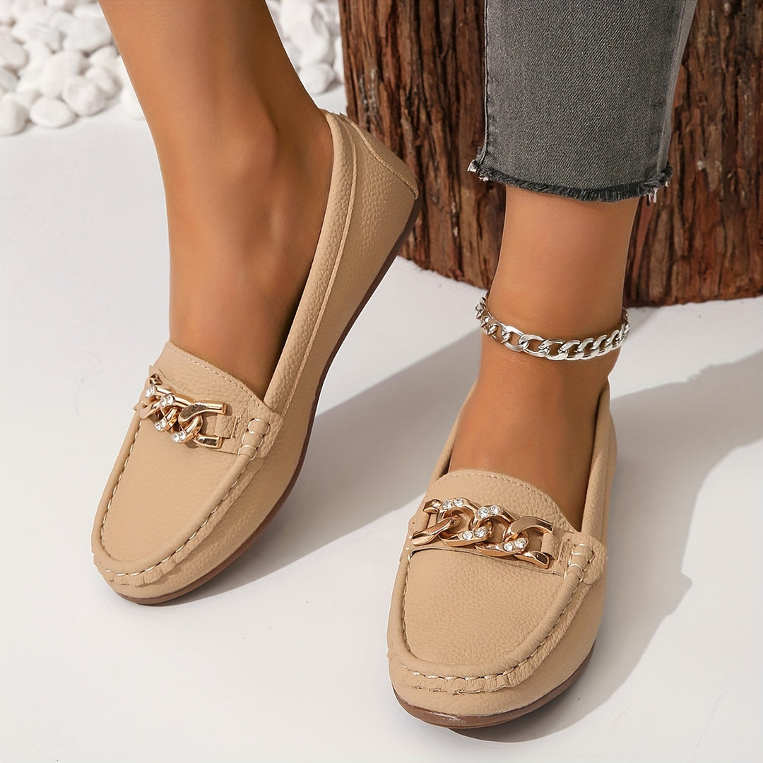Stilla | Loafers Med Kæde Letvægts Slip on Sko Med Rund Tå