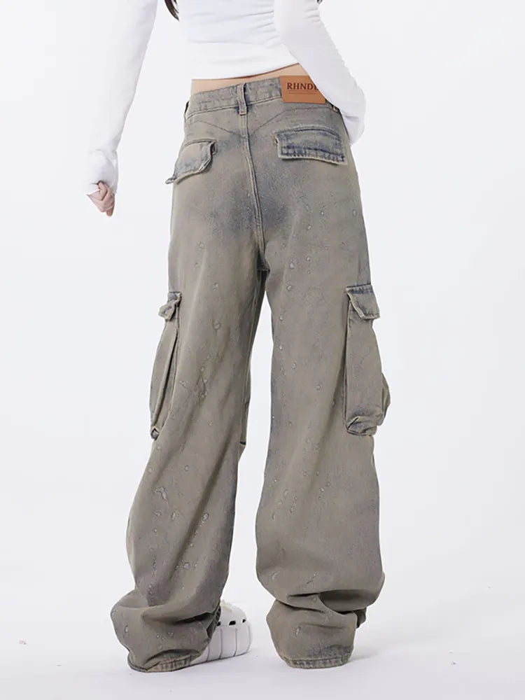 Stilla | Retro Asymmetriske Vaskede Jeans