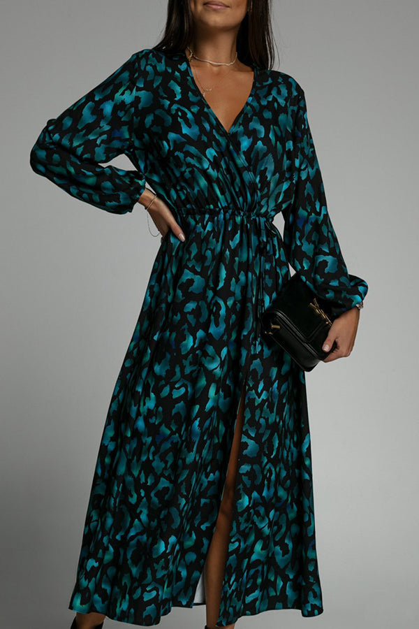 Stilla | Same Old Song Leopard Print Slide Midi Kjole