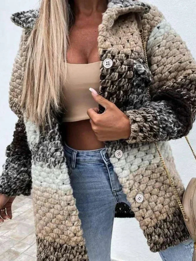 Stilla | Uldfrakke Med Farverig Design