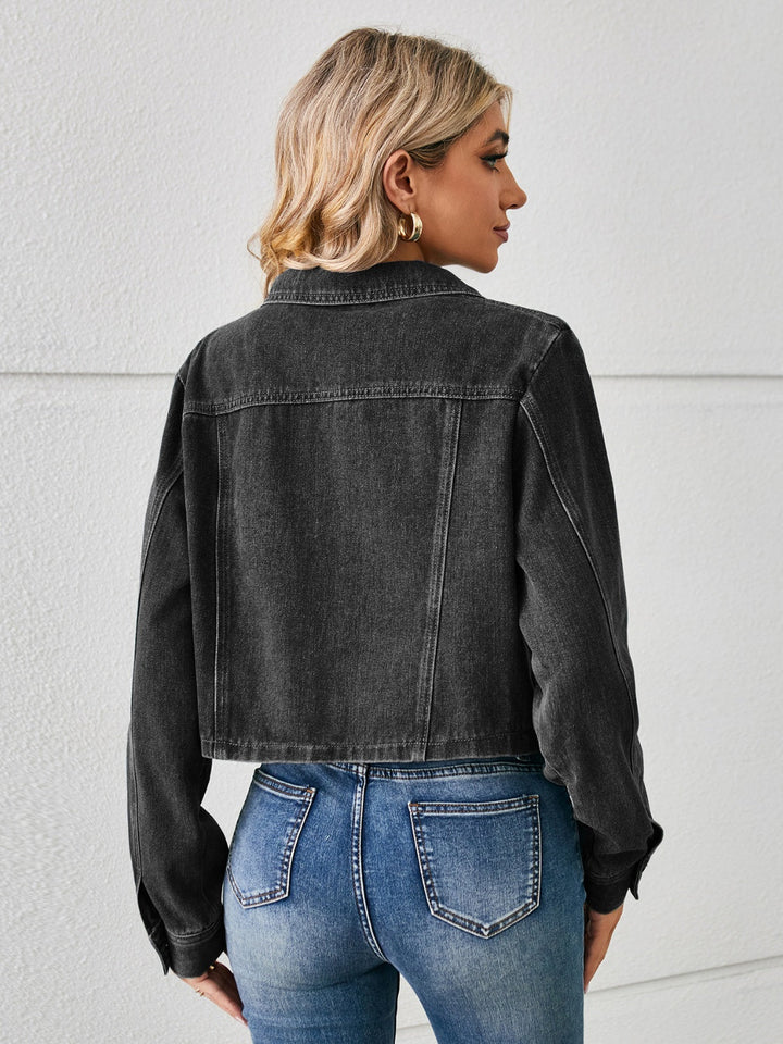 Stilla | Jeansjakke med knapper og lange ærmer