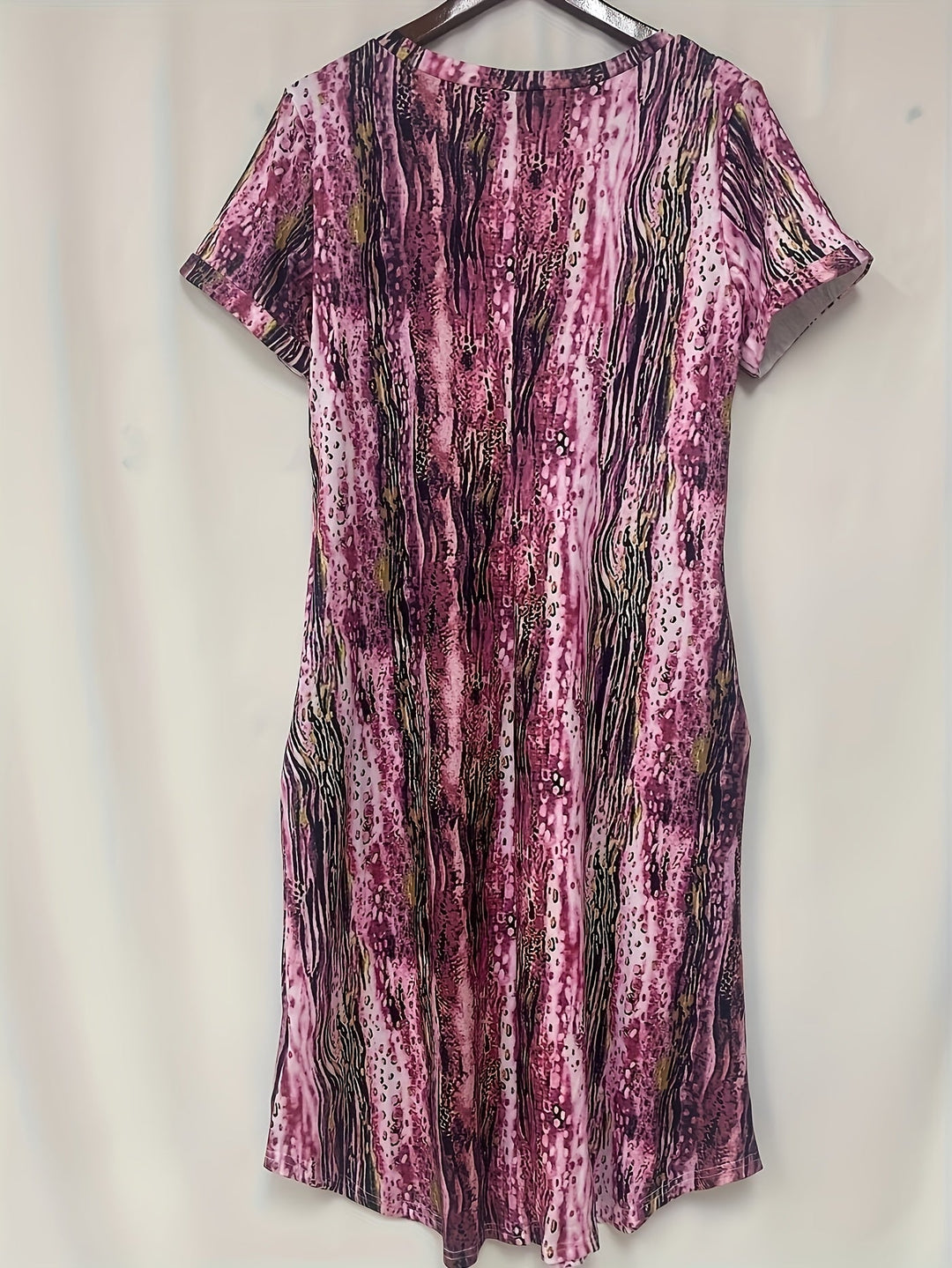 Stilla | Dame Midi Kjole Striber Plus Size Med Lommer Elegant, Sommerlig
