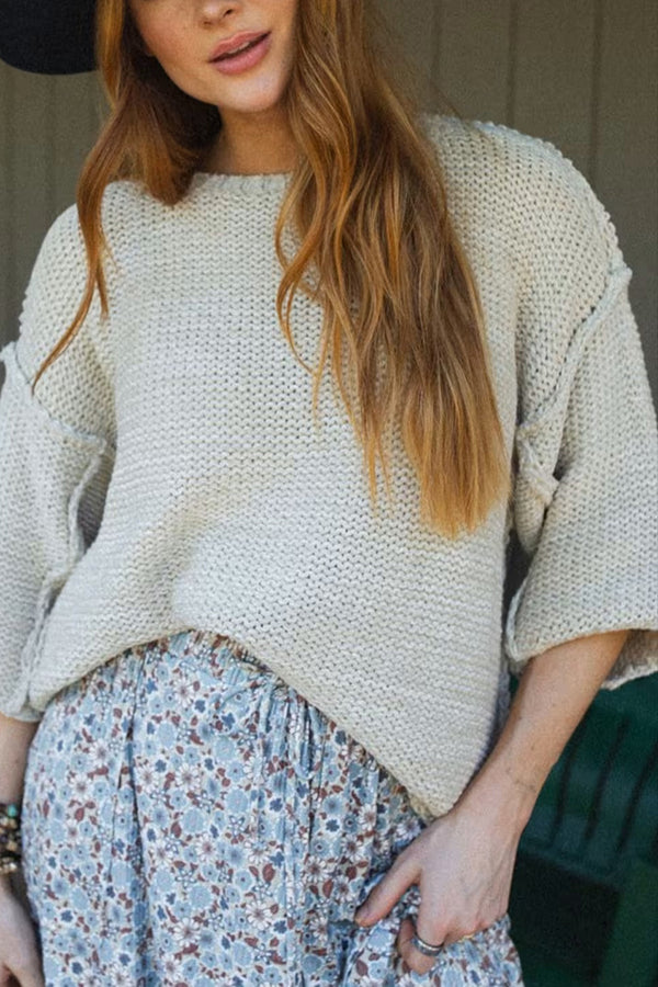 Stilla | Lunt Chunky Strik Sweater med Rund Hals