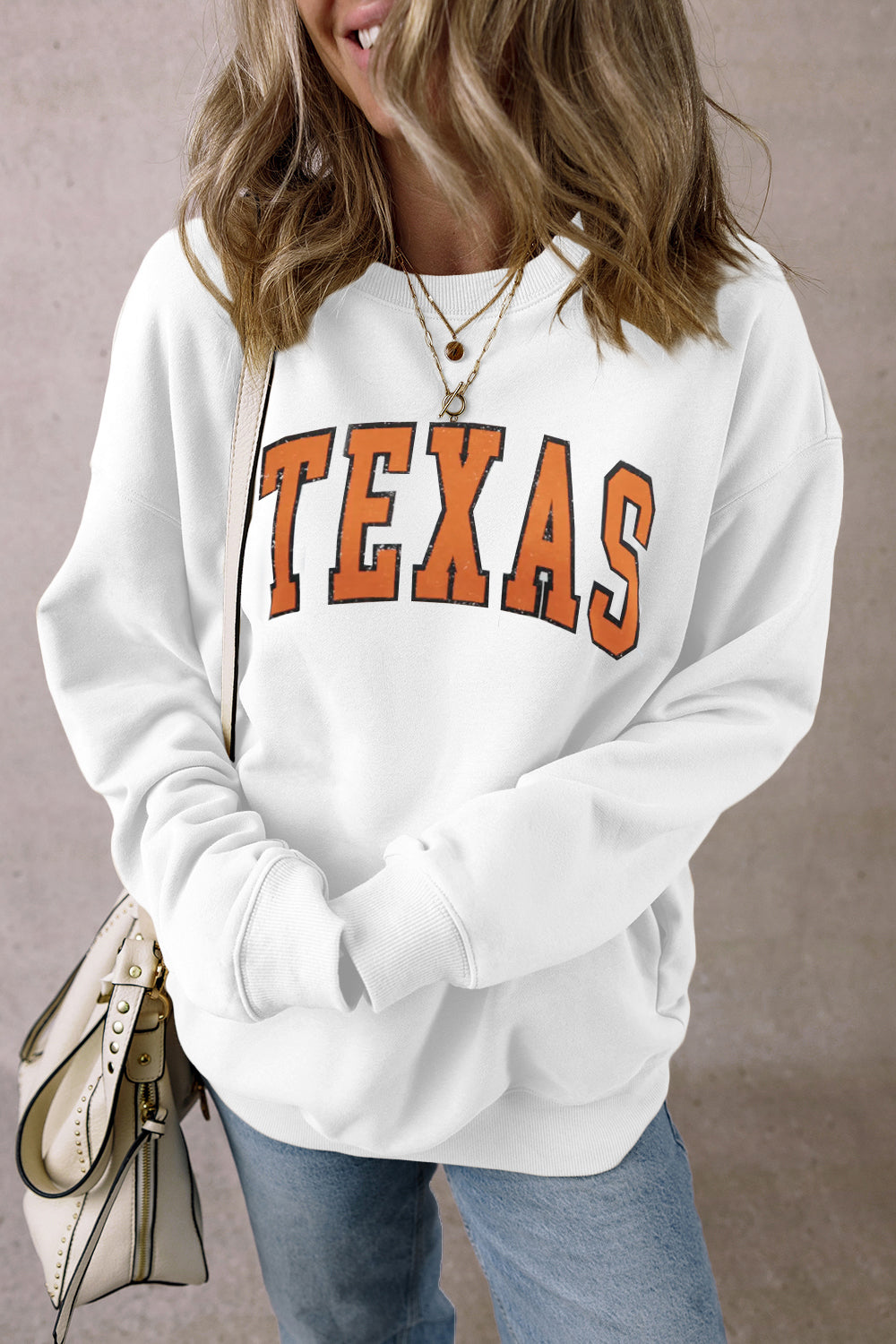 Stilla | Sweatshirt Rundhals Texas Med Dybe Skuldre