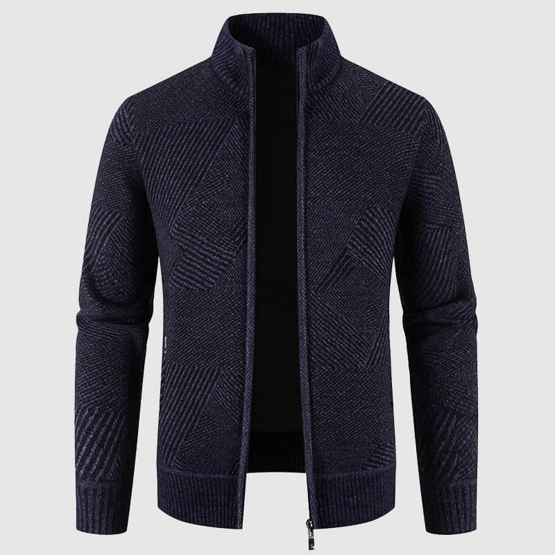Stilla | Herre geometrisk strik-cardigan-jakke