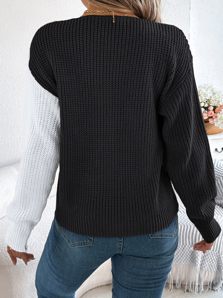 Stilla | Pullover med V-hals og lange ærmer i to farver