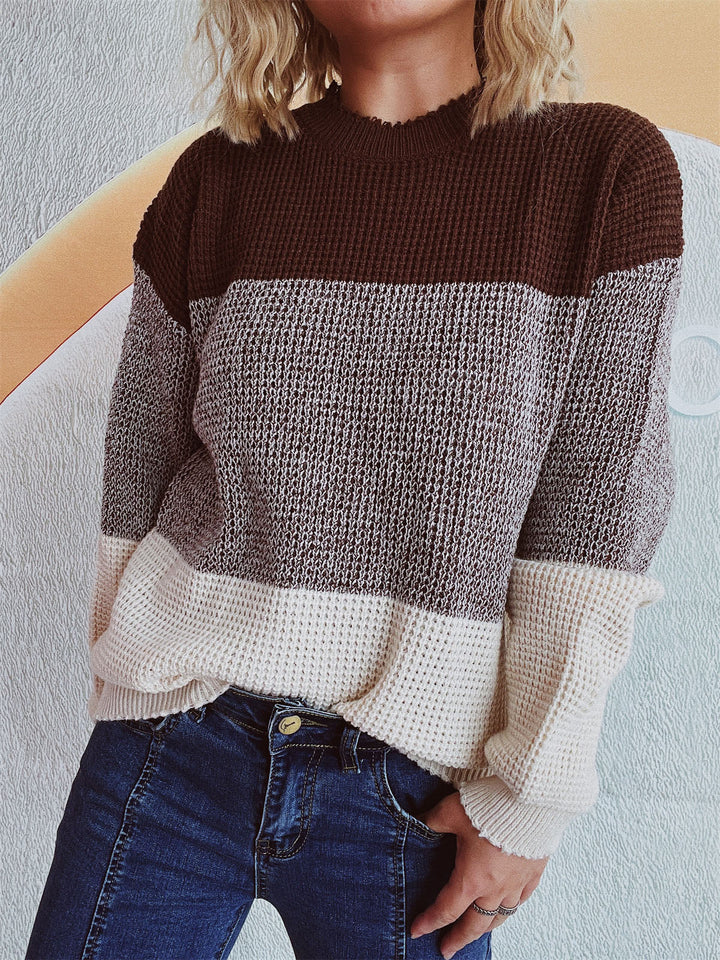 Stilla | Pullover med lange ærmer og farveblok design