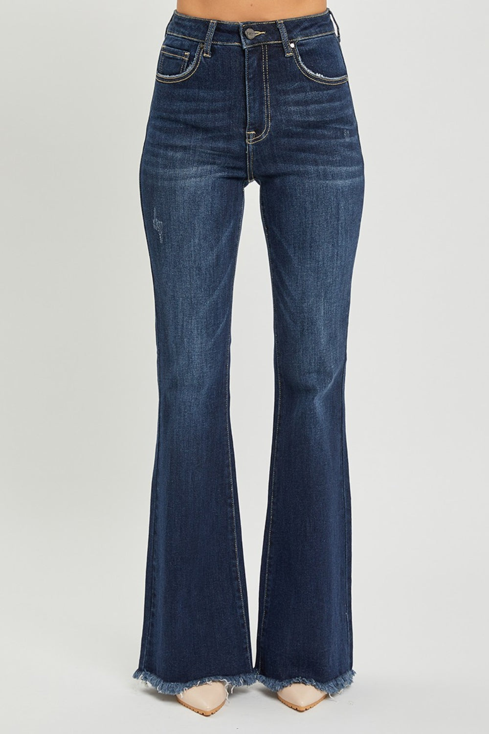 Stilla | Høj Talje Raw Hem Flare Jeans