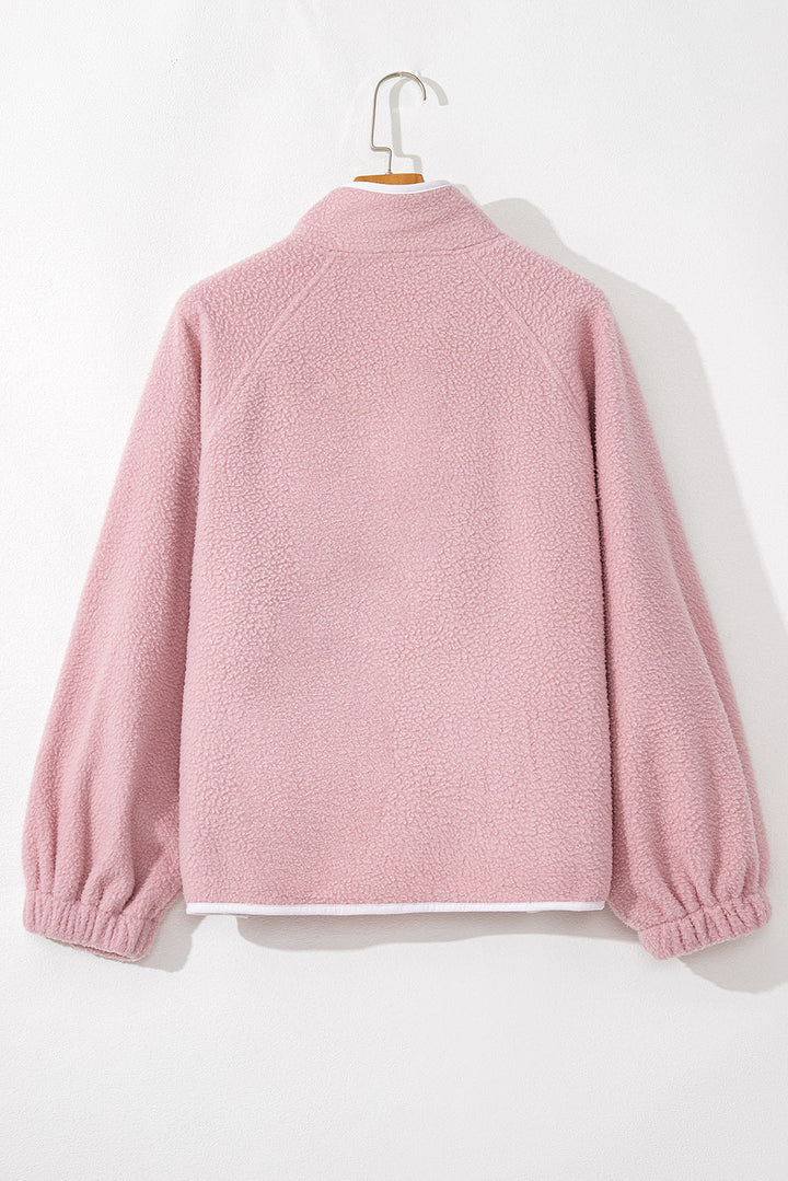 Stilla | Langærmet Sweatjacke Med Trykknaplukning i Mellemlang Længde og Skrå Lommer på Siderne