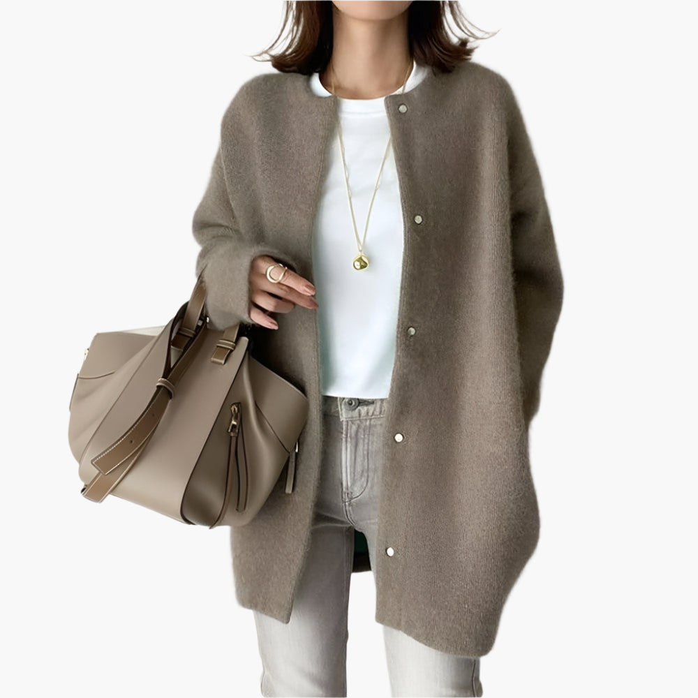 Stilla | Strikjakke I Oversize-Look - Moderigtig Casual Cardigan til Hverdag Og Kontor