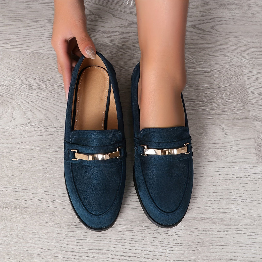 Stilla | Dames Loafers Med Metaliske Accenter Komfortable Slip on Sko