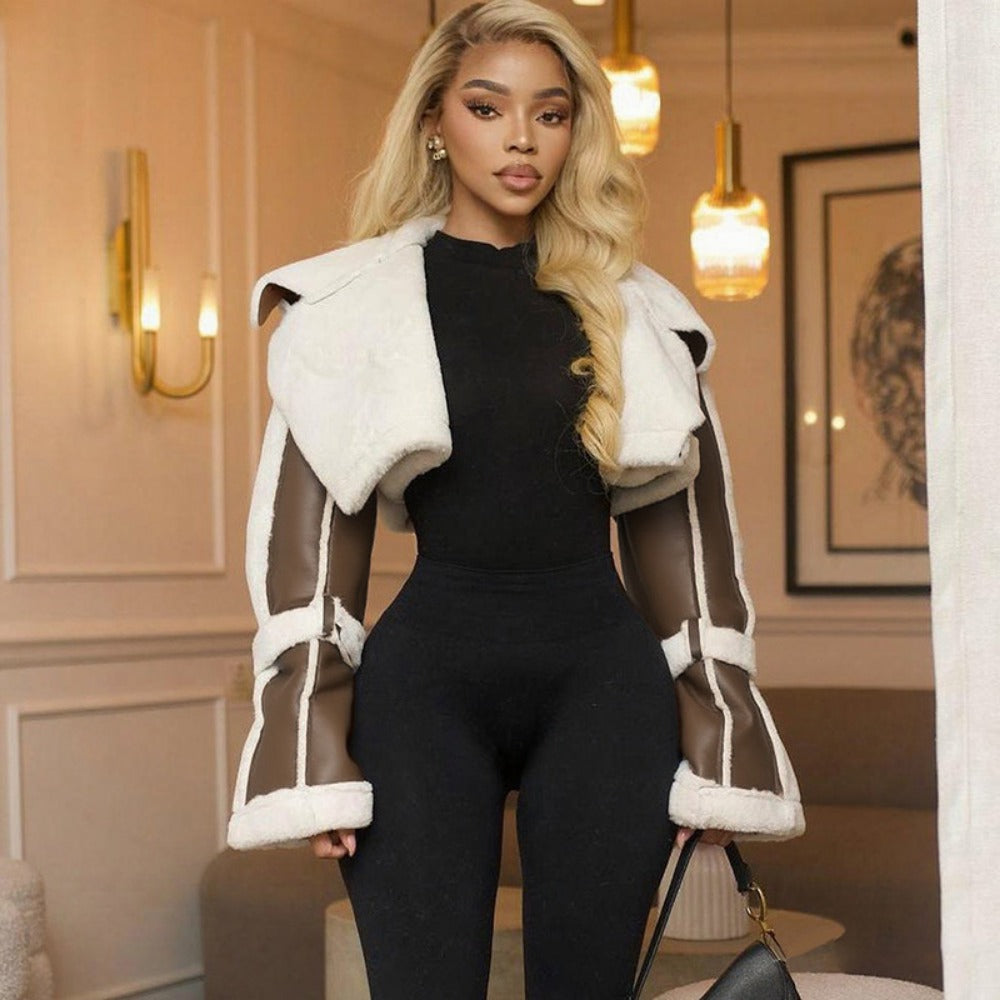 Stilla | Shearling Cropped Jacket til Damer