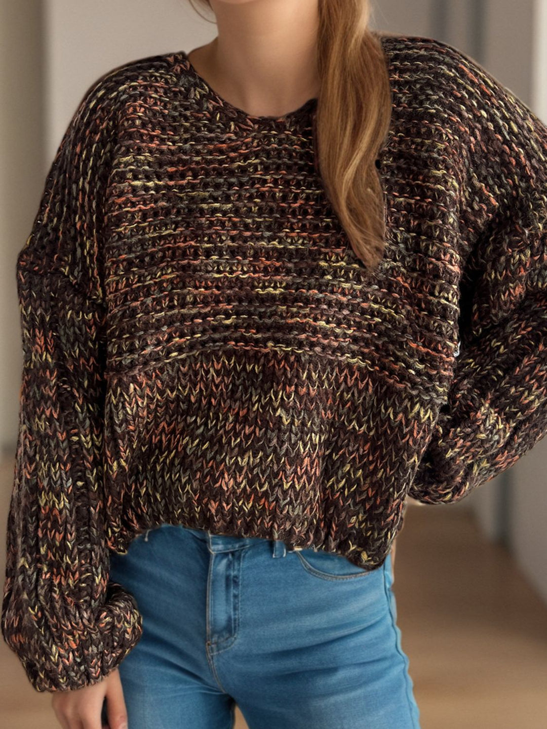 Stilla | Pullover med lange ærmer og dybe skuldre