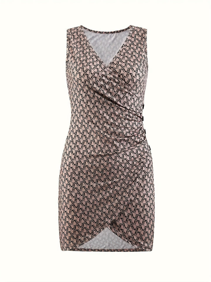 Stilla | Elegant Bodycon Kjole Med Geometrisk Mønster
