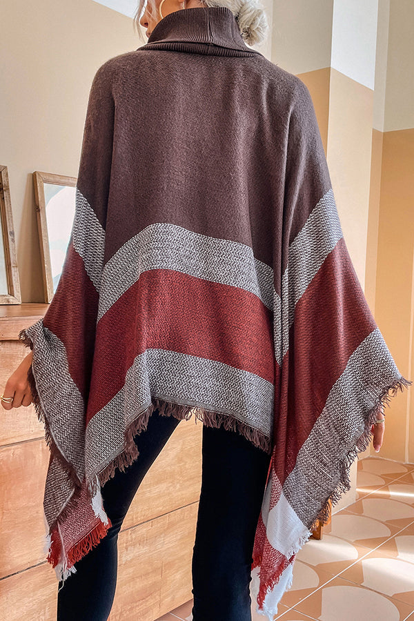 Stilla | Bubbles and Bonfires Farveblok Strik Poncho