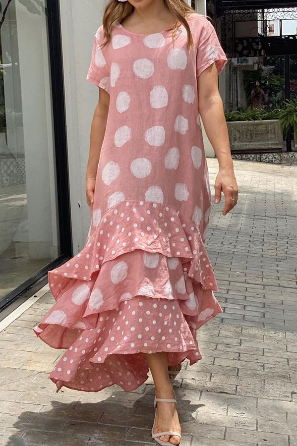 Stilla | Flowy Polka Dots Lomme Lagdelt A-linje Maxi Kjole