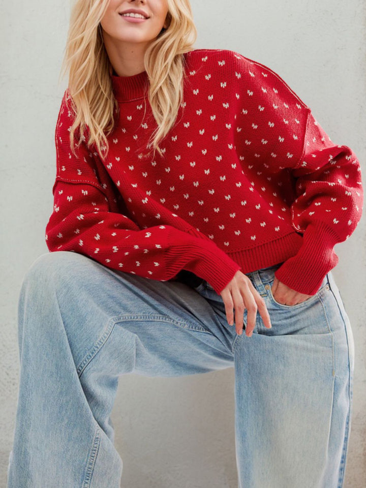 Stilla | Sweatshirt med lange ærmer og split samt rund halsudskæring