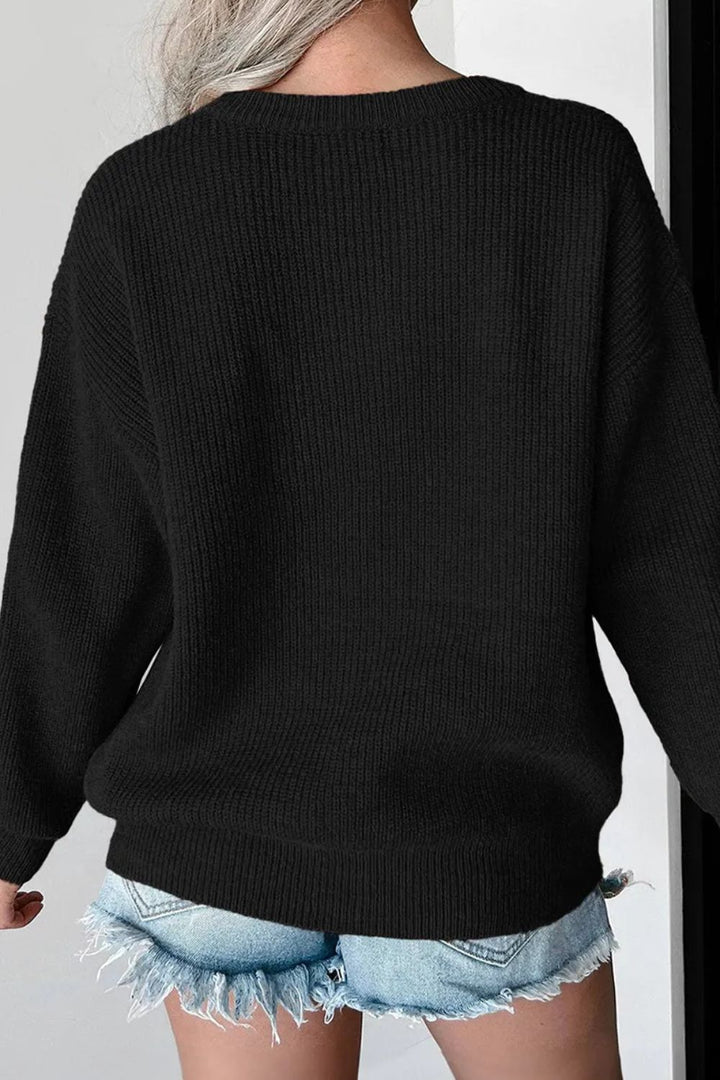 Stilla | Pullover med lange ærmer og rund halsudskæring med kontrasterende bogstaver
