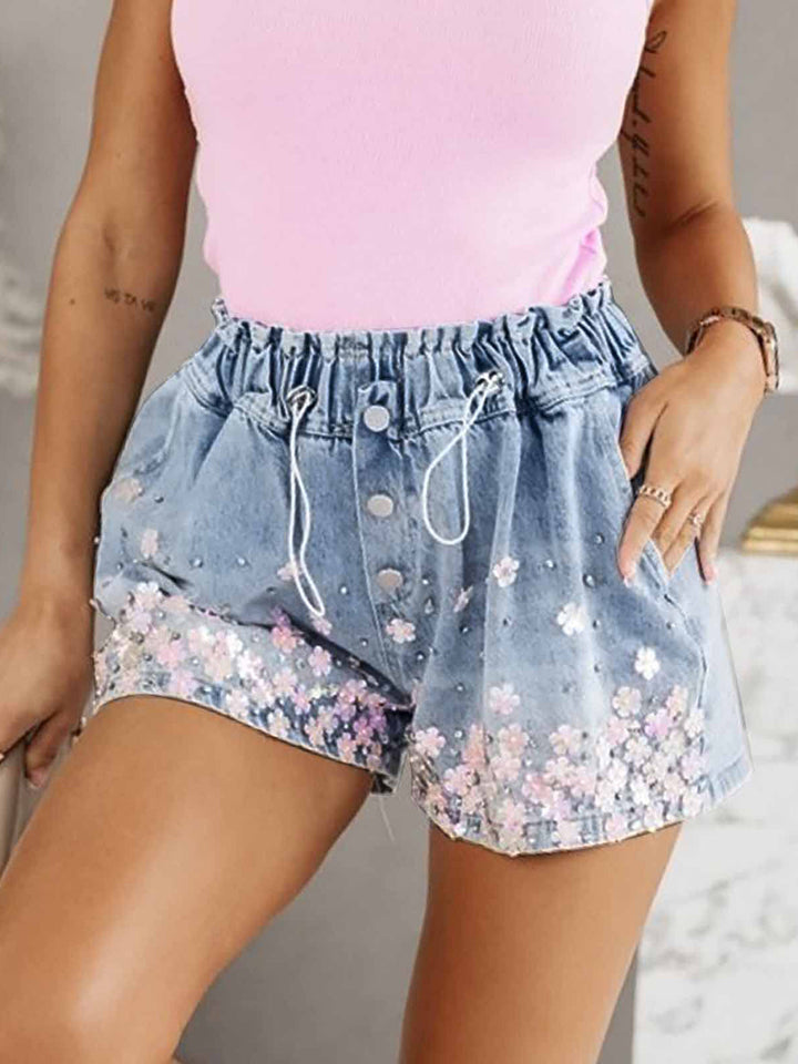 Stilla | Snøre Denim Shorts