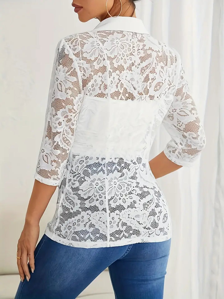 Stilla | Blazer med Spids og Åben Kontrast Foran