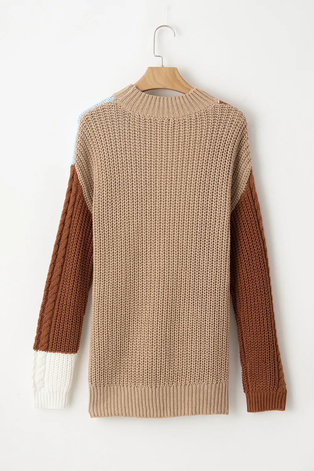 Stilla | Farbblok Sweater Med Rund Halsudskæring og Lange Ærmer