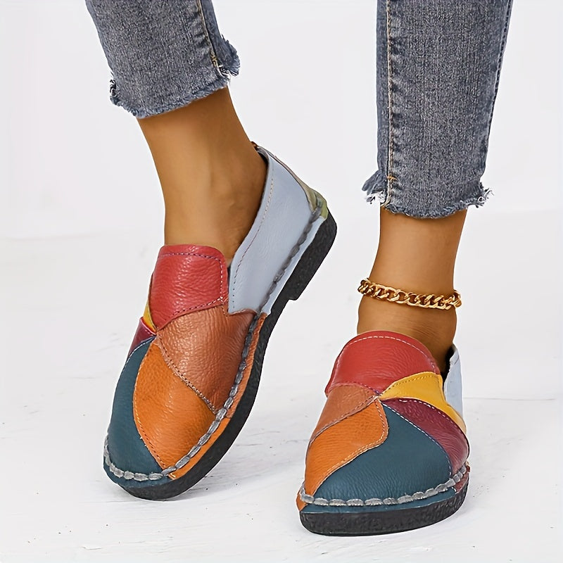 Stilla | Damer Colorblock Loafer Bløde Slip on Sko, Skridsikre Og Komfortable
