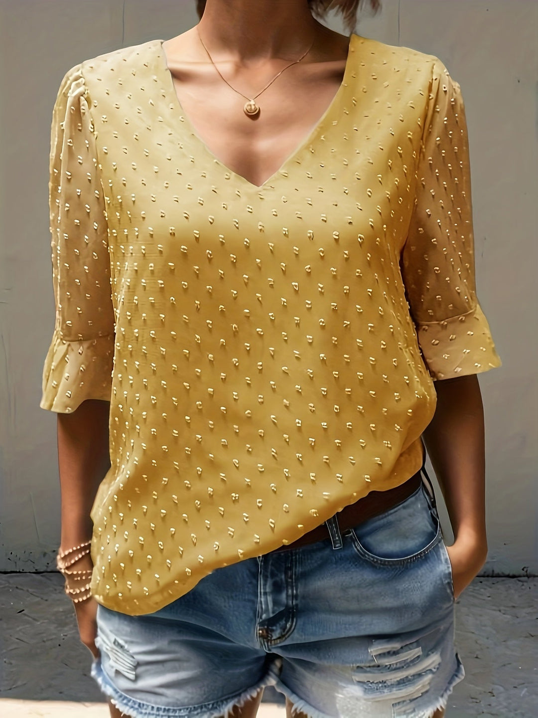 Stilla | Løs Chiffonbluse Med Lange Ærmer