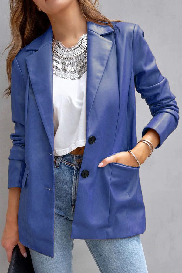 Stilla | Mode Affairs Lommer Faux Læder Blazer