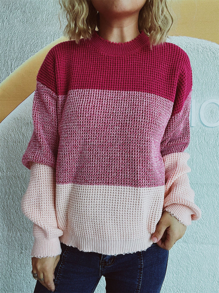 Stilla | Pullover med lange ærmer og farveblok design
