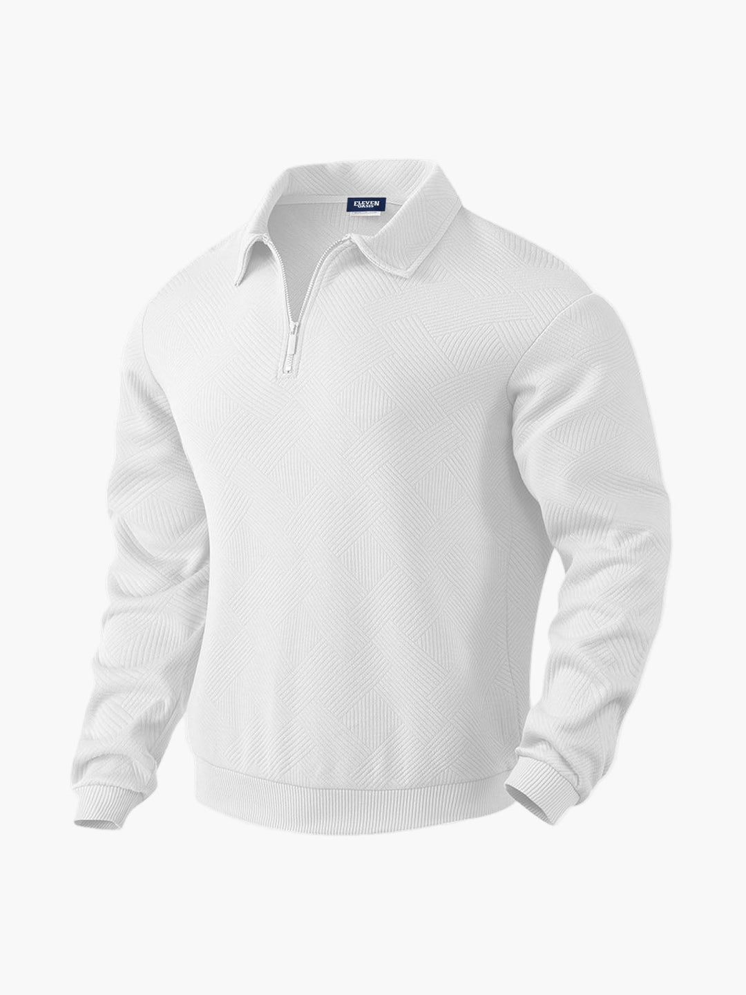 Stilla | Halv-Zip Pullover med Strukturmønster - Smart-Casual Stil til Hverdag og Kontor
