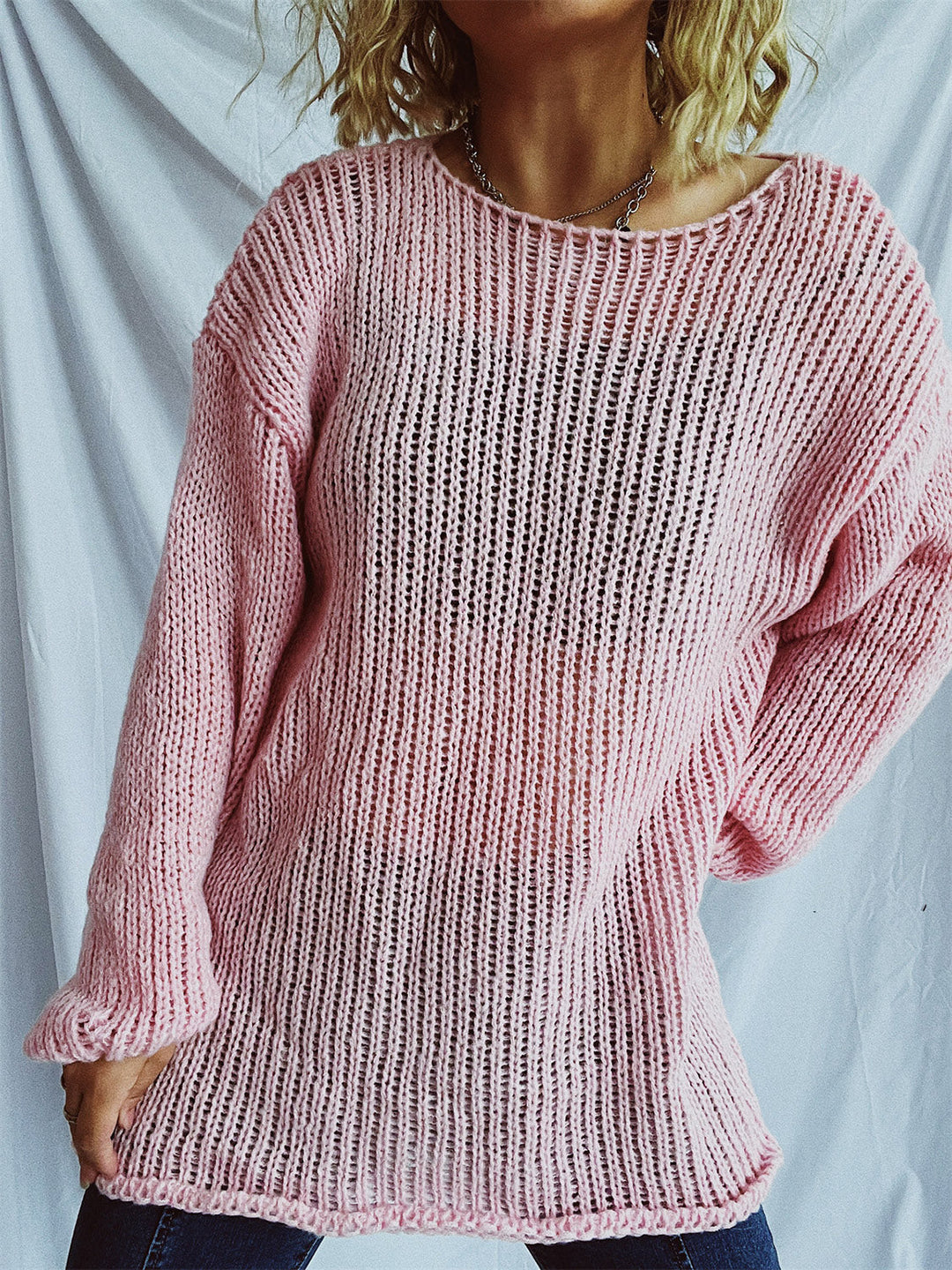 Stilla | Pullover med bådudskæring og faldende skuldre