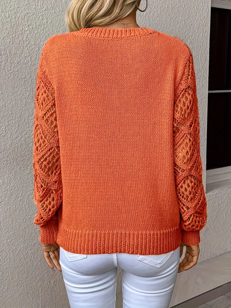 Stilla | Strikbluse med spidsdetaljer