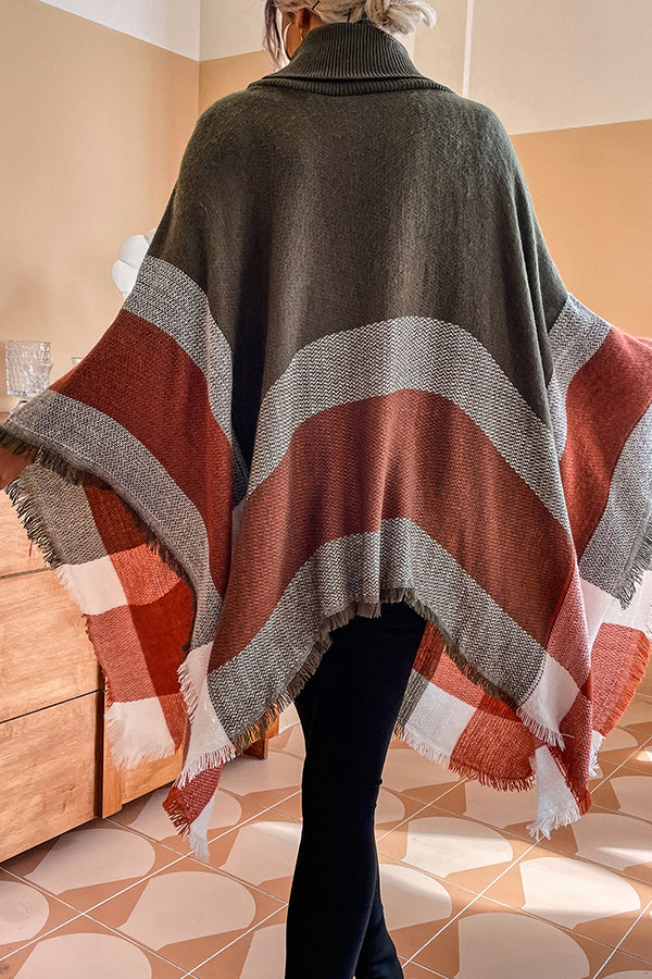 Stilla | Bubbles and Bonfires Farveblok Strik Poncho