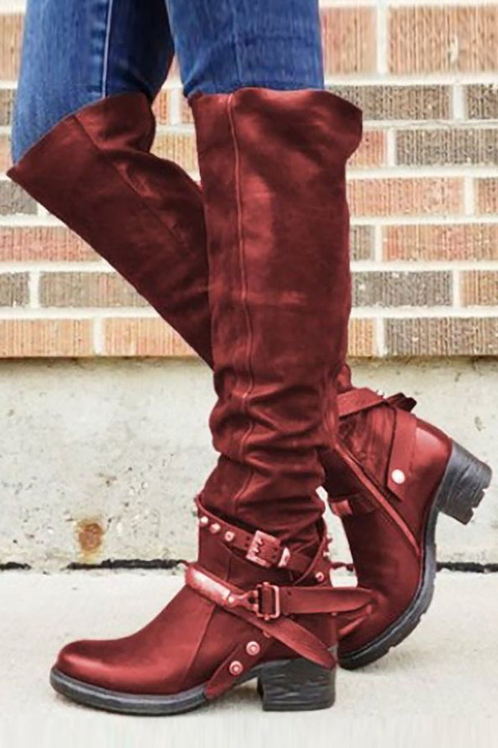 Stilla | Rivet Strap Indpakket Moto Støvler