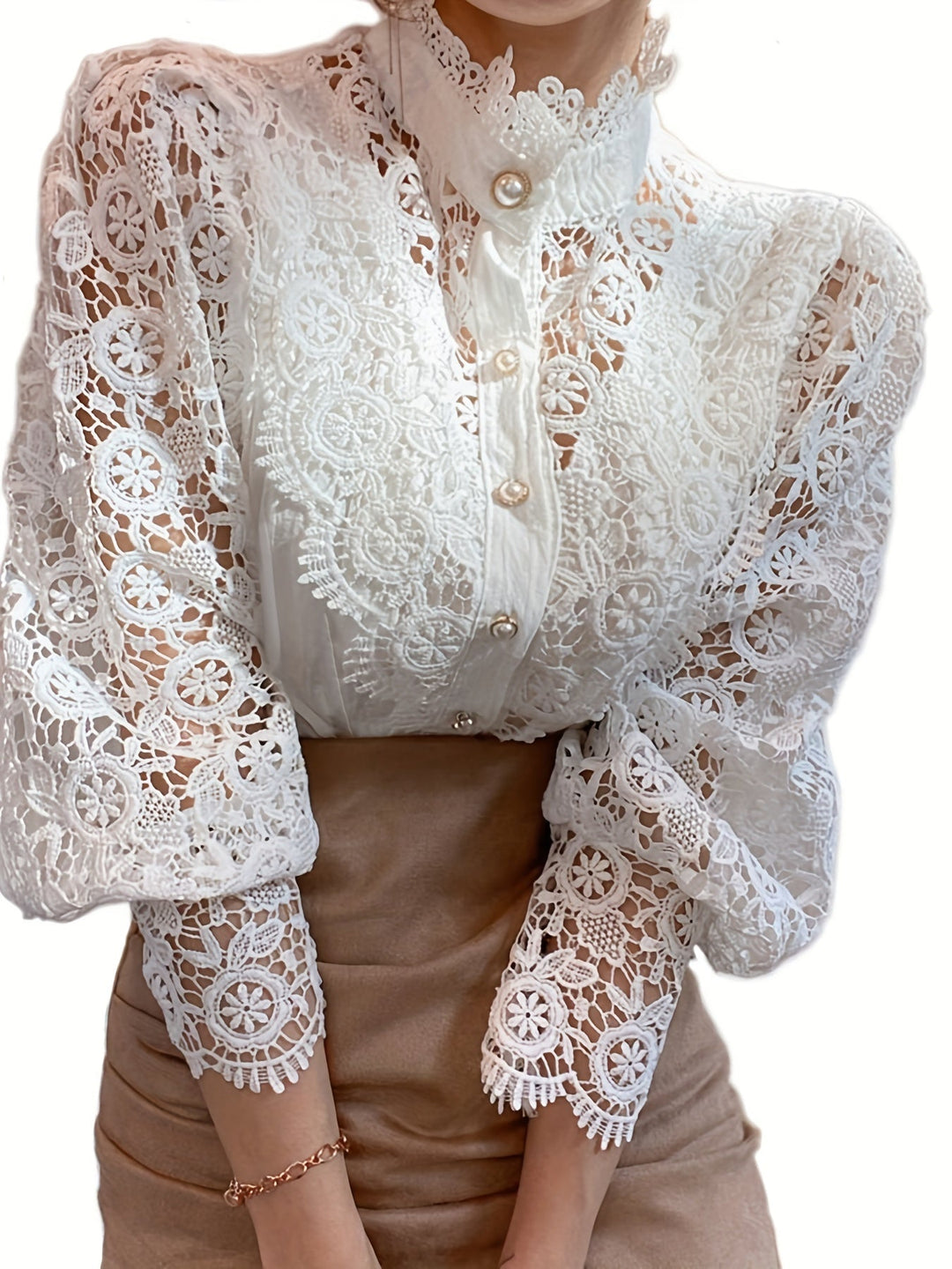 Stilla | Bluse Langærmet Blondebluse