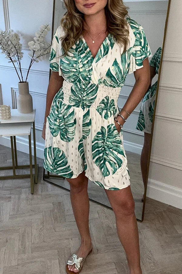 Stilla | Stilfuld Bladtryk Romper