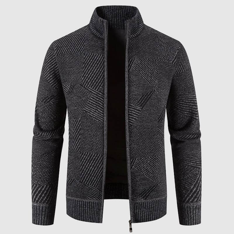 Stilla | Herre geometrisk strik-cardigan-jakke