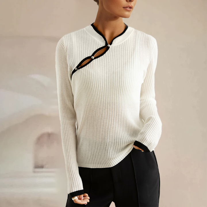 Stilla | Trøje Stilfuld Cutout Ribbet Strikket Top