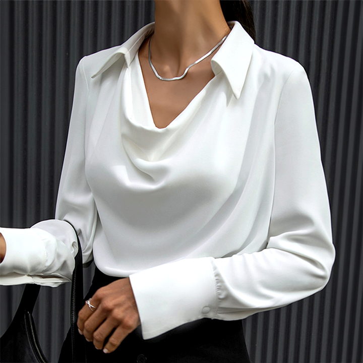 Stilla | Bluse Langærmet Satinbluse