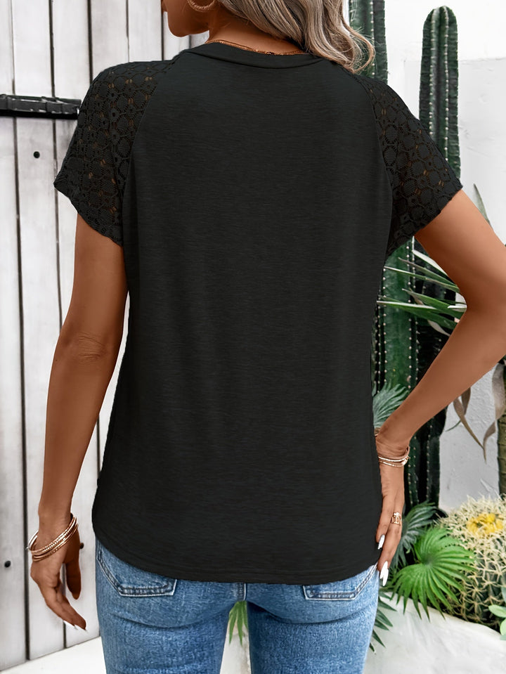 Stilla | Lace T-Shirt Med Korte Ærmer