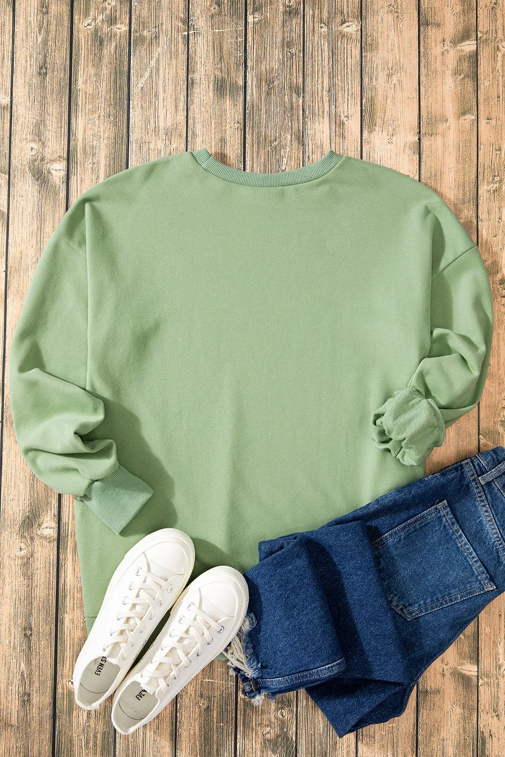 Stilla | Sweatshirt med lange ærmer og rund halsudskæring Oppe og Nede