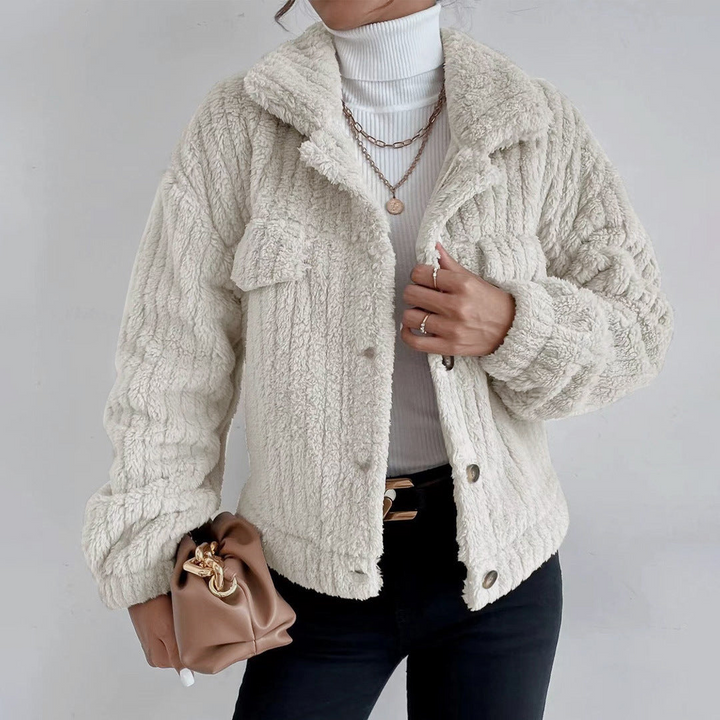 Stilla | Dame Button-Down Sherpa Jakke