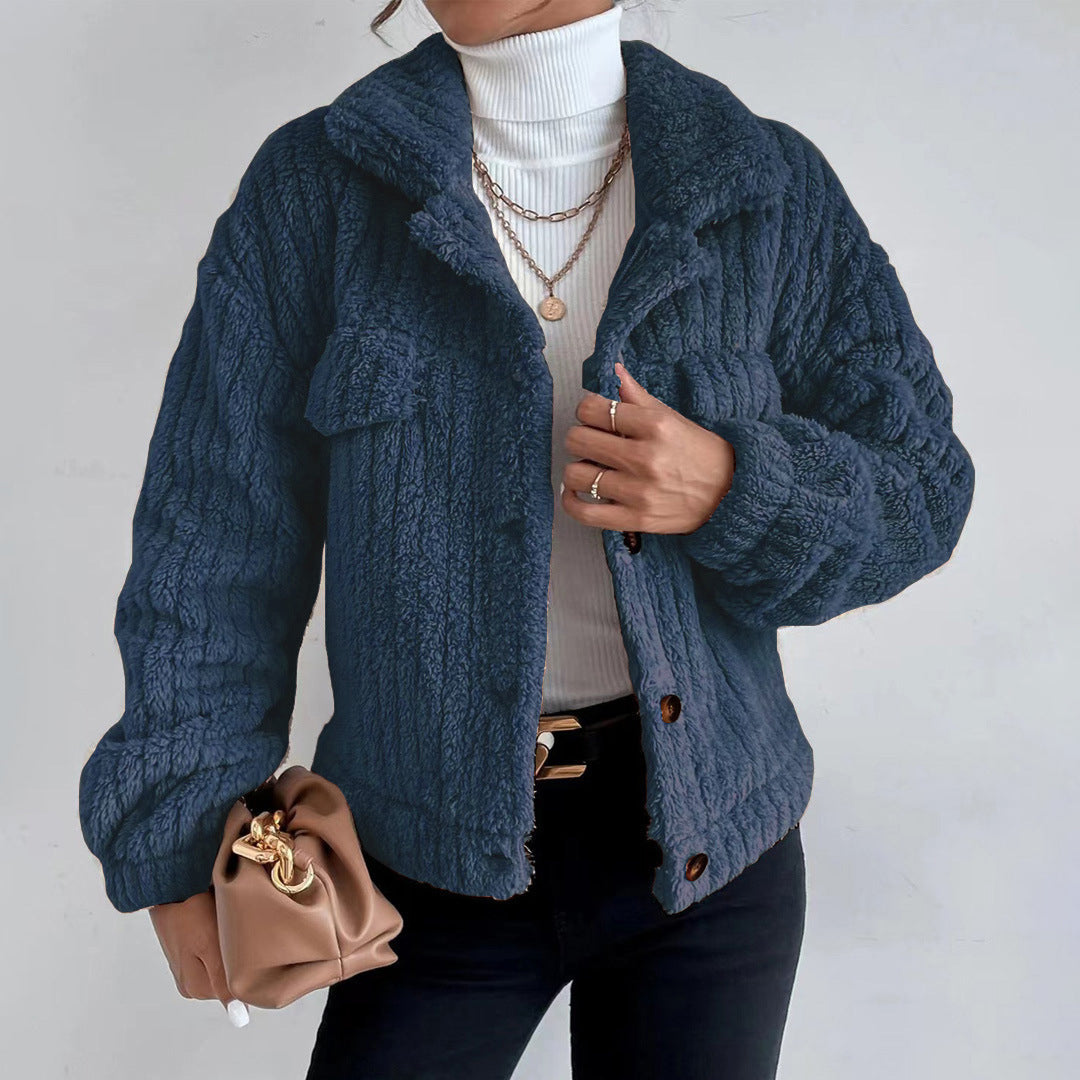 Stilla | Dame Button-Down Sherpa Jakke