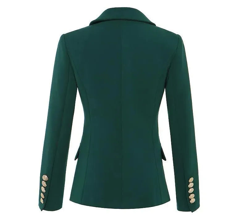Stilla | Mørkegrøn Blazer Dame - Læder - Ensfarvet