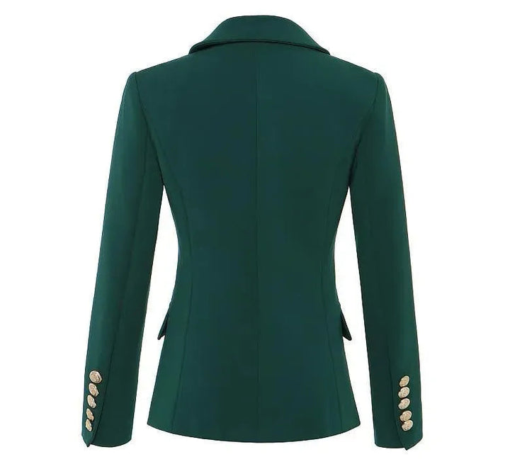 Stilla | Mørkegrøn Blazer Dame - Læder - Ensfarvet