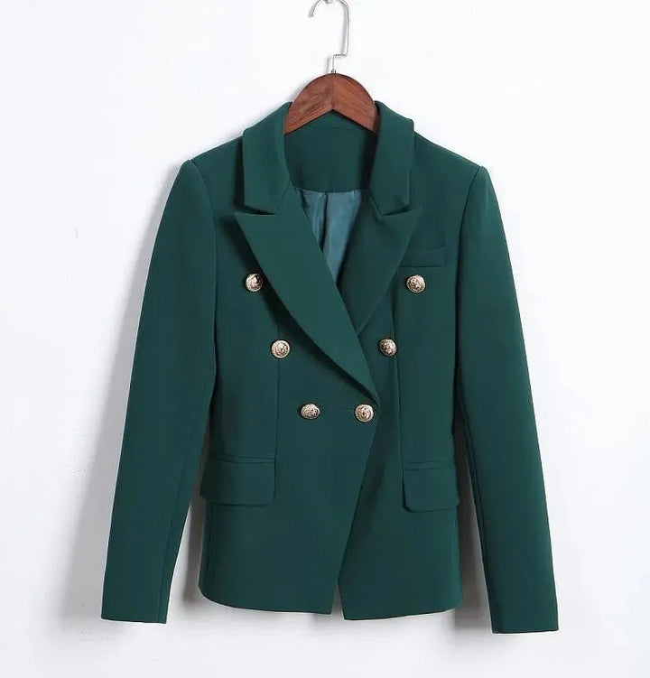 Stilla | Mørkegrøn Blazer Dame - Læder - Ensfarvet
